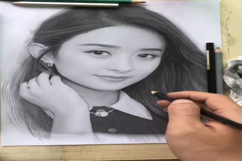 赵丽颖太逼真了!手绘高手铅笔画!这画画功力无敌
