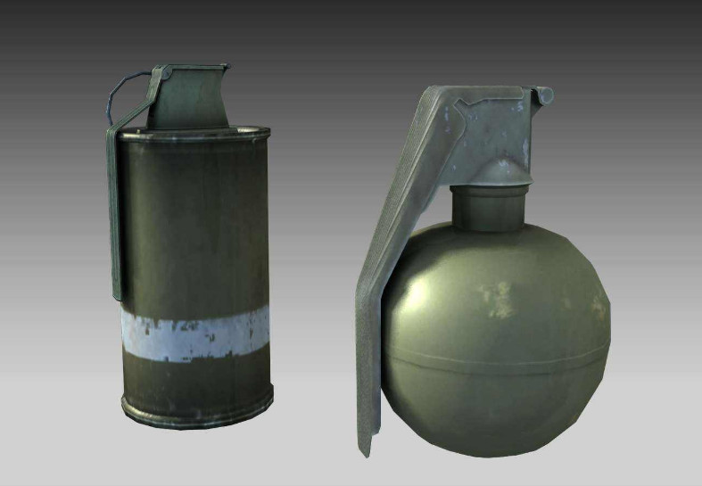 二战之后,各国都普遍淘汰木柄手榴弹,比如美国m57式,m67式,m68式无柄