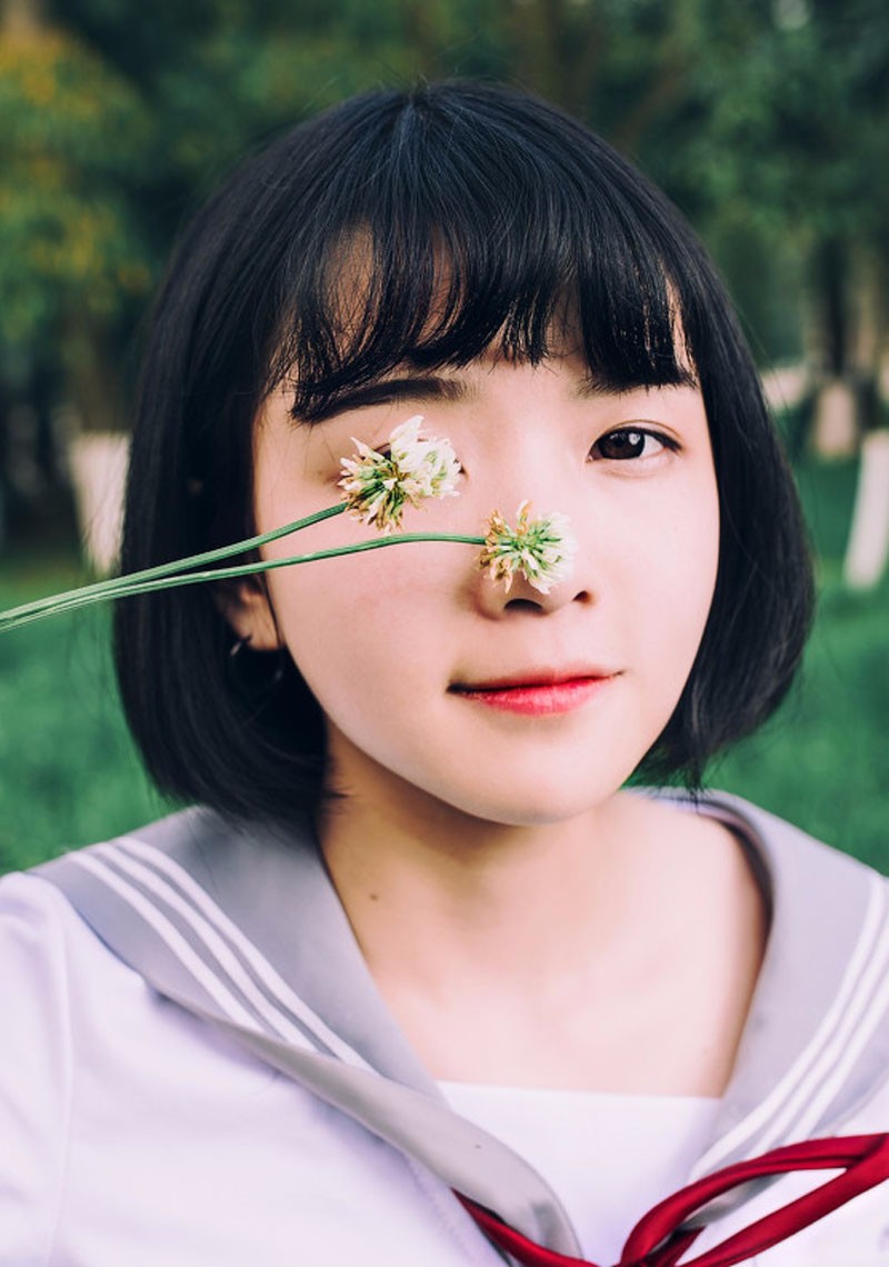 小费美图:小清新短发清纯美女,jk制服组照!