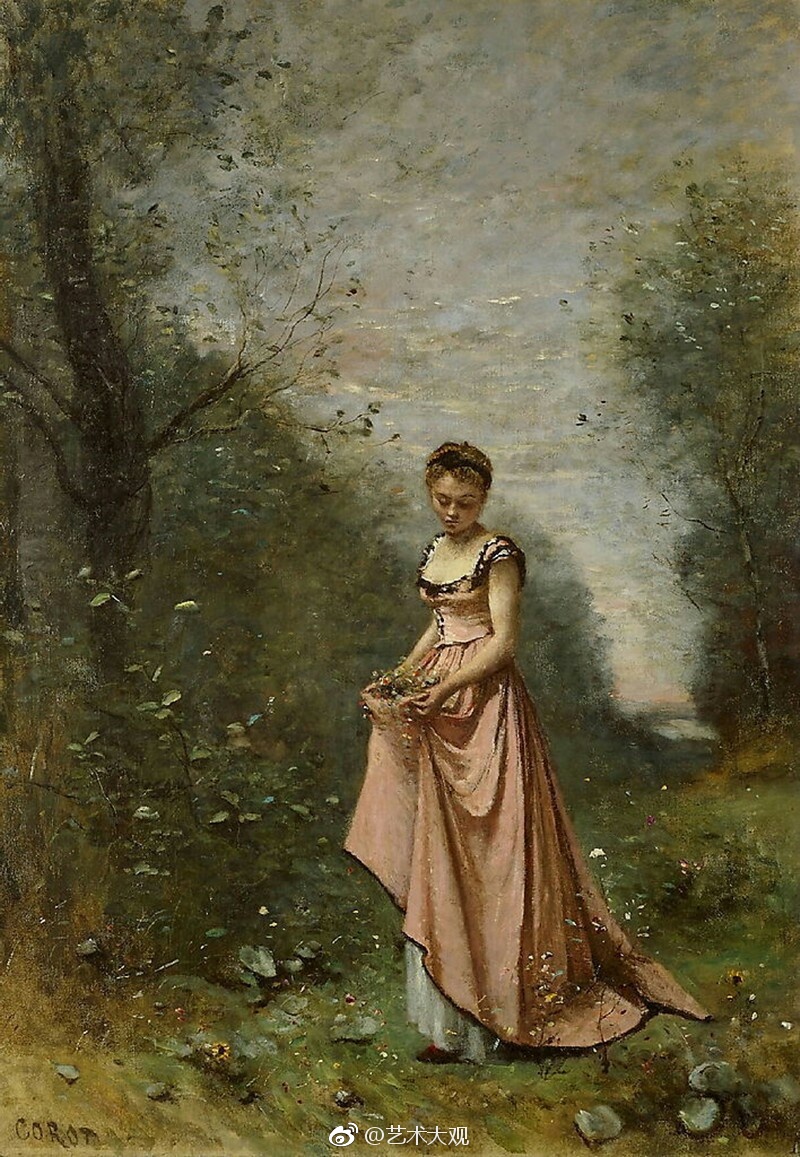 法国画家柯罗油画人物肖像作品柯罗(1796～1875)法国著名风景画家