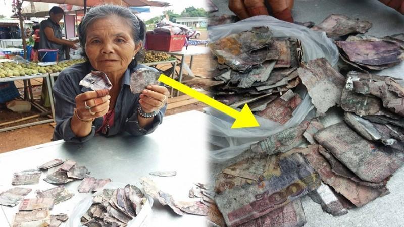 69岁老人在地里挖到钱,仔细一看竟然是10年前埋进去的|老人|塑料袋|老