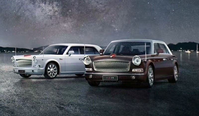 600万的红旗l5罕见白色外观青花器内饰真正的中国风