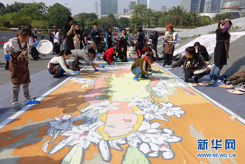 广州:百人绘画迎新年