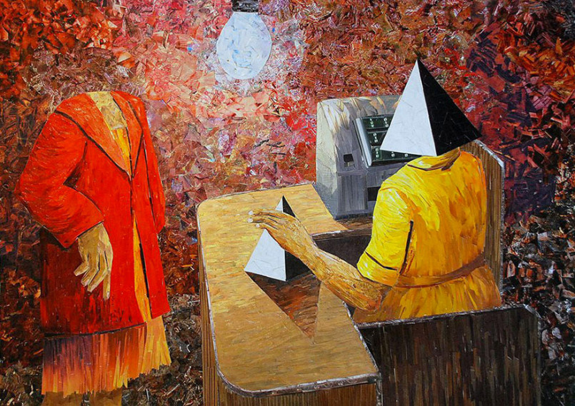 波兰艺术家albin talik使用数千张纸创作了类似油画的令人难以置信的