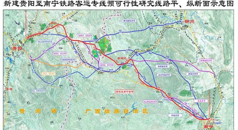 线路走向:自贵阳铁路枢纽龙里北站,经贵州省贵定,都匀,独山,荔波,广西
