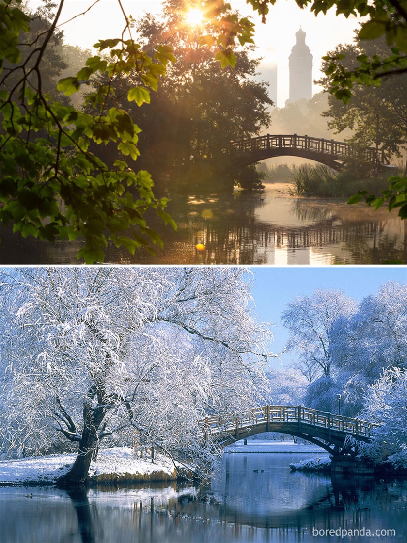 景点对比照冬雪是大自然最美的滤镜