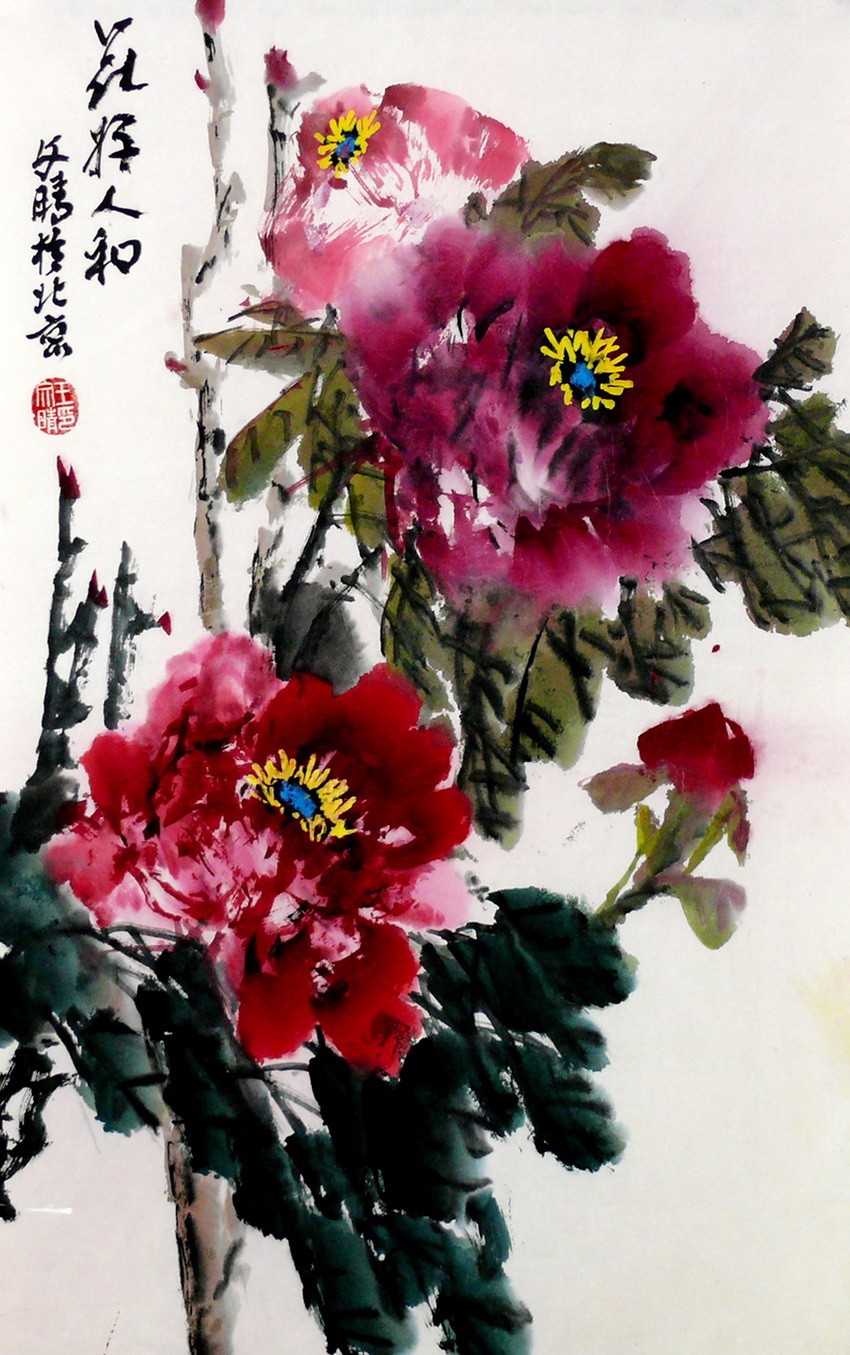 王里,王文晴国画花卉艺术作品欣赏