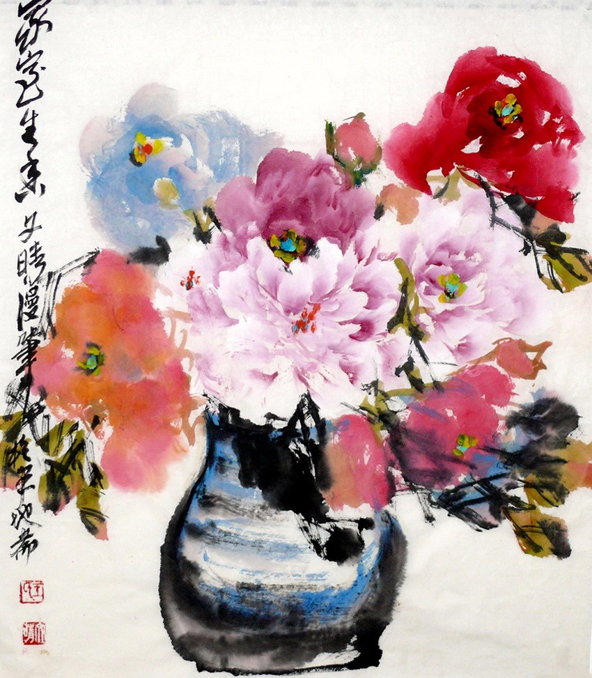 王里,王文晴国画花卉艺术作品欣赏