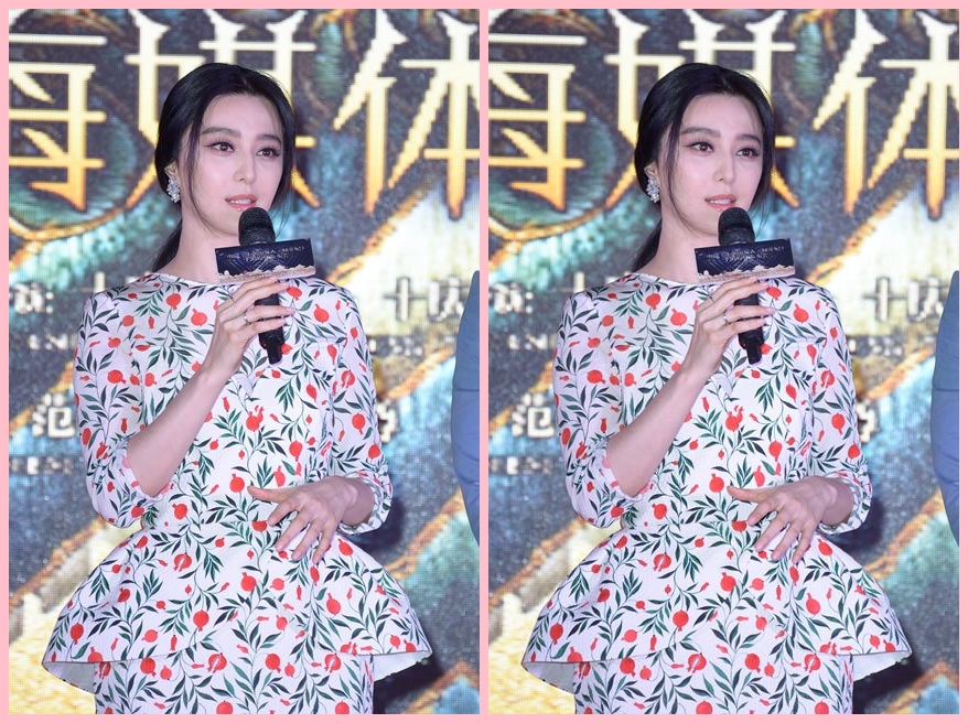 迪丽热巴和范冰冰同穿碎花裙装扮,如歌脸和妲己脸一目了然!