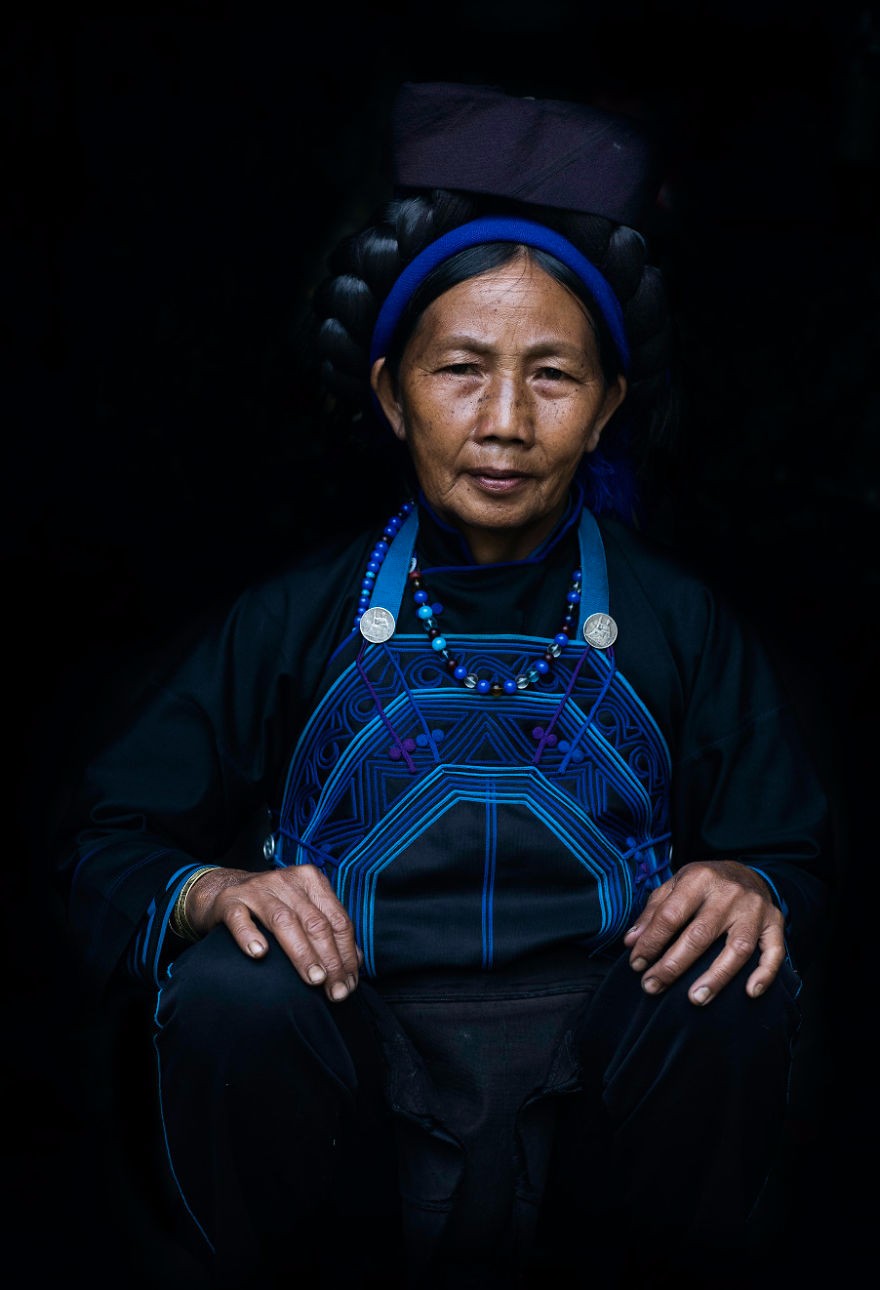 图为越南黑族的阿伯.图为当当族老人!图为楚儒族老妇人.