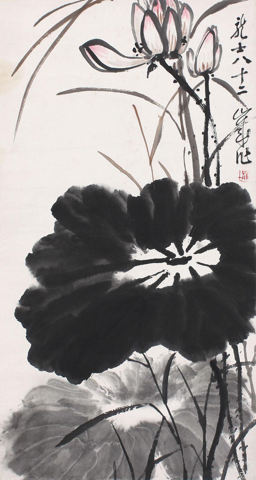 龙士画荷,吾不如也|萧龙士|牡丹|大写意_新浪新闻