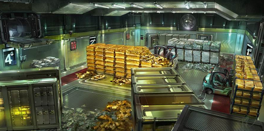 不错,就是大名鼎鼎的纽约美联储银行地下金库,它是世界上最大的金库