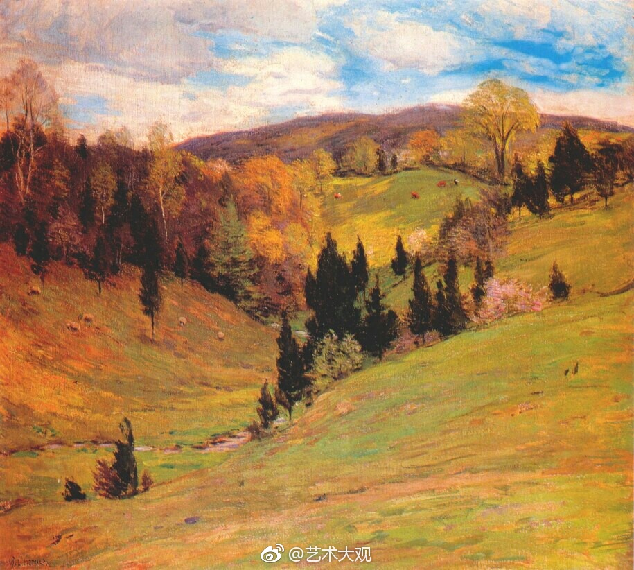 美国著名画家威拉德·勒罗伊·梅特卡夫风景油画作品欣赏-5(willard