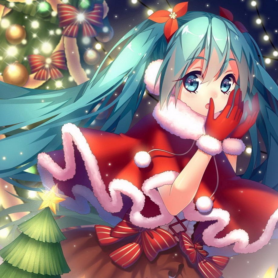 动漫少女圣诞节壁纸圣诞老人居然给我送了个胖次