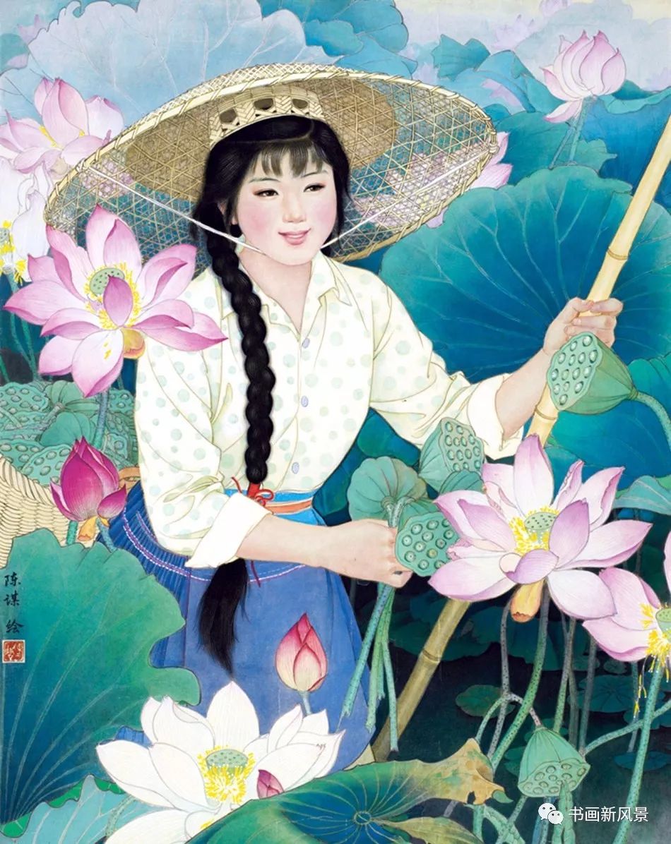 采莲新月姑苏城外这样画江南水乡,也别有风韵!