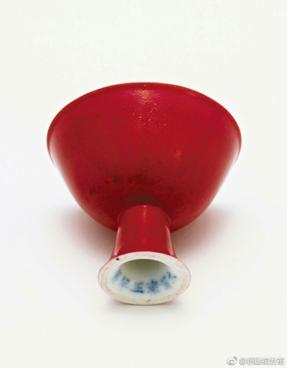 丨雍正御制胭脂红釉高足杯,柏轩书斋旧藏