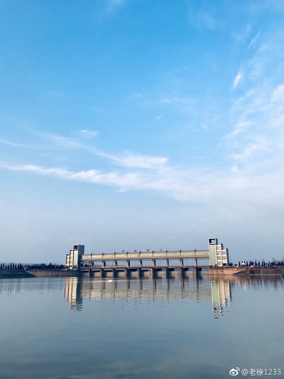 风光秀美的淮安二河新闸,摄于3月11日下午