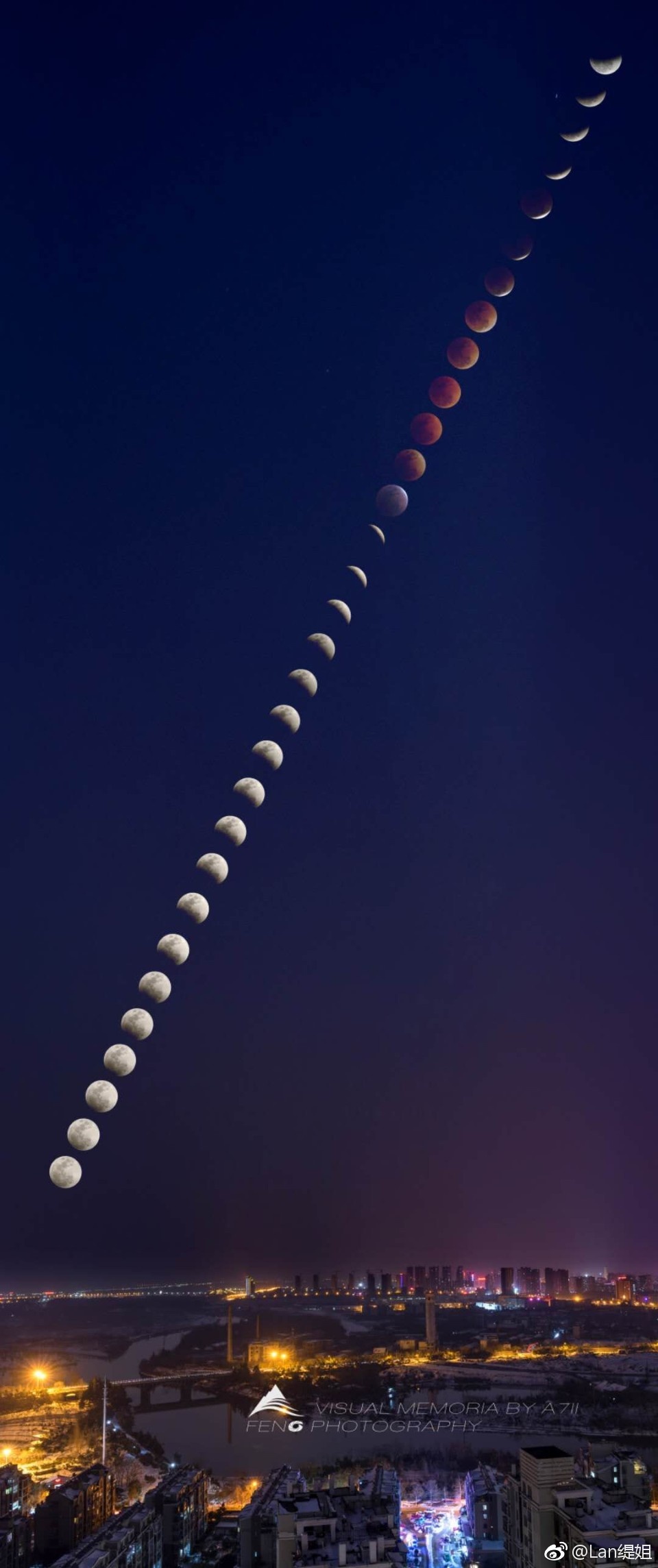 150年一次的超级蓝血月亮 ,摄影师精彩全程记录