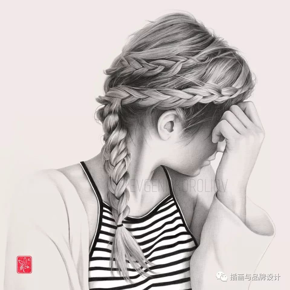 明暗的节奏笔触的细腻之处清晰可见evgenikoroliov的素描放大点,铅笔