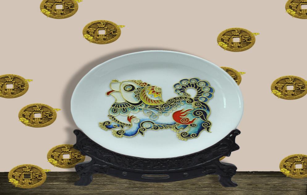 宁波春节特色礼品—泥金彩漆"金狗旺旺"