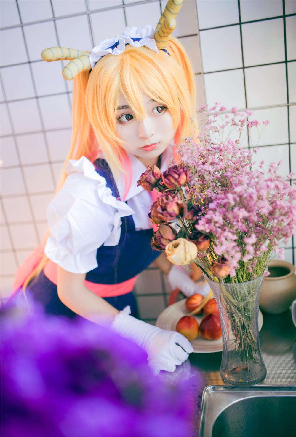 小林家的妹抖龙托尔cos动画里走出来龙女仆