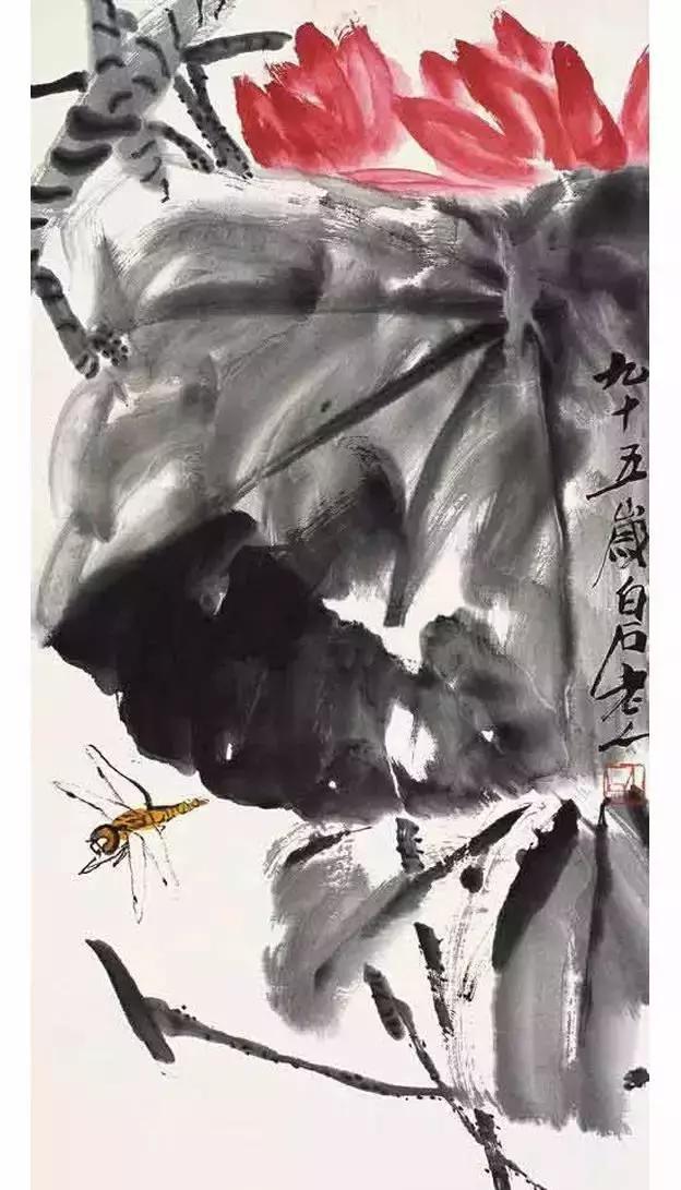 齐白石画秋荷,不流习气!