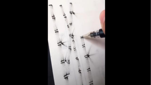 竹子的超简单画法。手残党都能画出好看的竹子