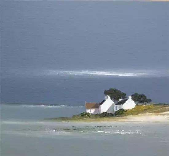 构图特别讲究· 水平线构图风·(四)颜色,构图,色调统统到位一组油画