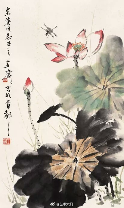 王雪涛写意荷花| 王雪涛是现代中国卓有成就的花鸟画大师|王雪涛|花鸟画