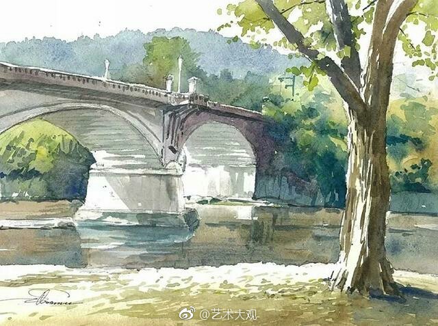 柴田治风景写生水彩画