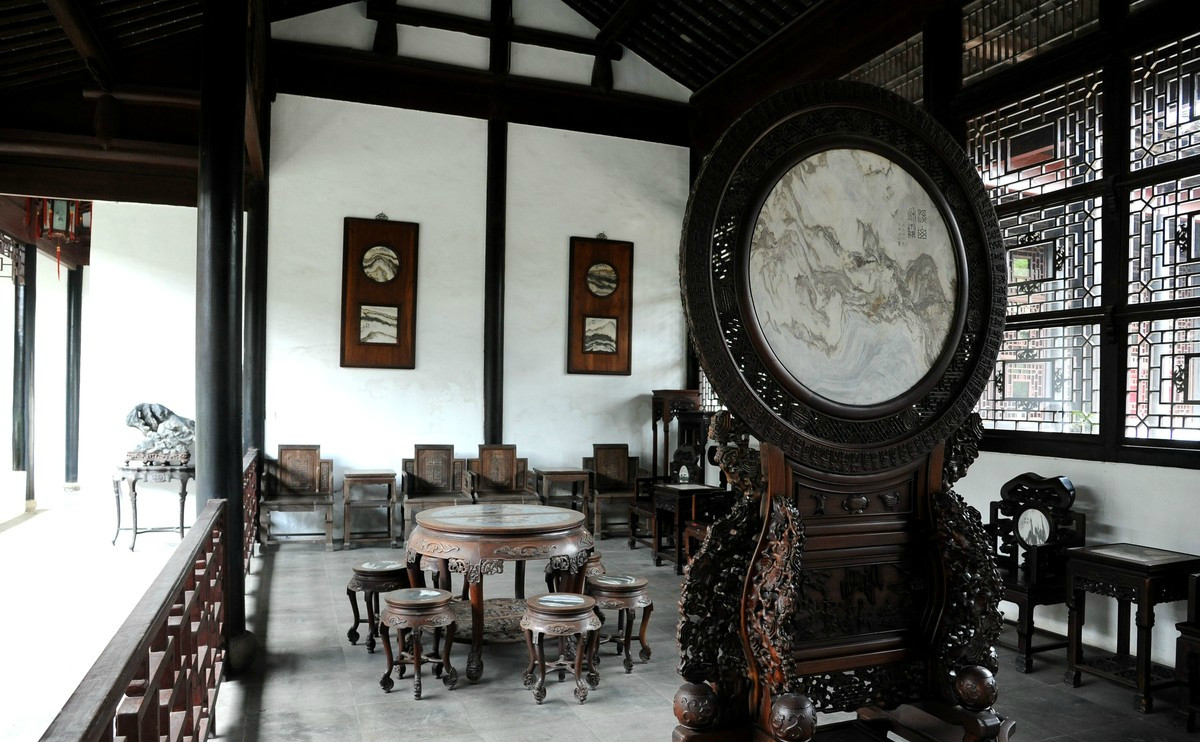 忠王府内制作精美的家具.忠王李秀成的会客厅.