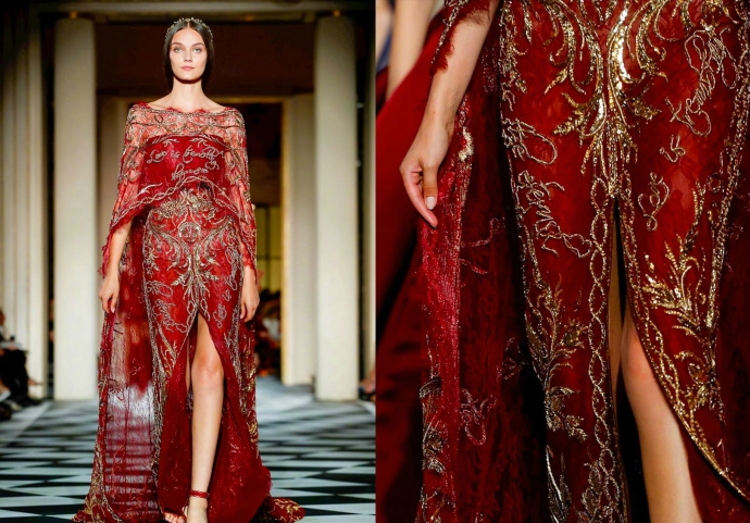 zuhairmurad2018秋冬高定,高贵魅惑的红色太艳