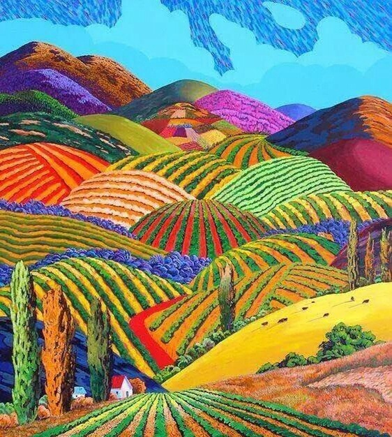 色彩缤纷的田园风光 丨 gene brown 绘