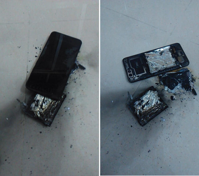 手机锂电池爆炸图片