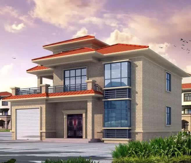 13×12米二层农村小别墅,带堂屋和车库,6间卧室35万你建吗