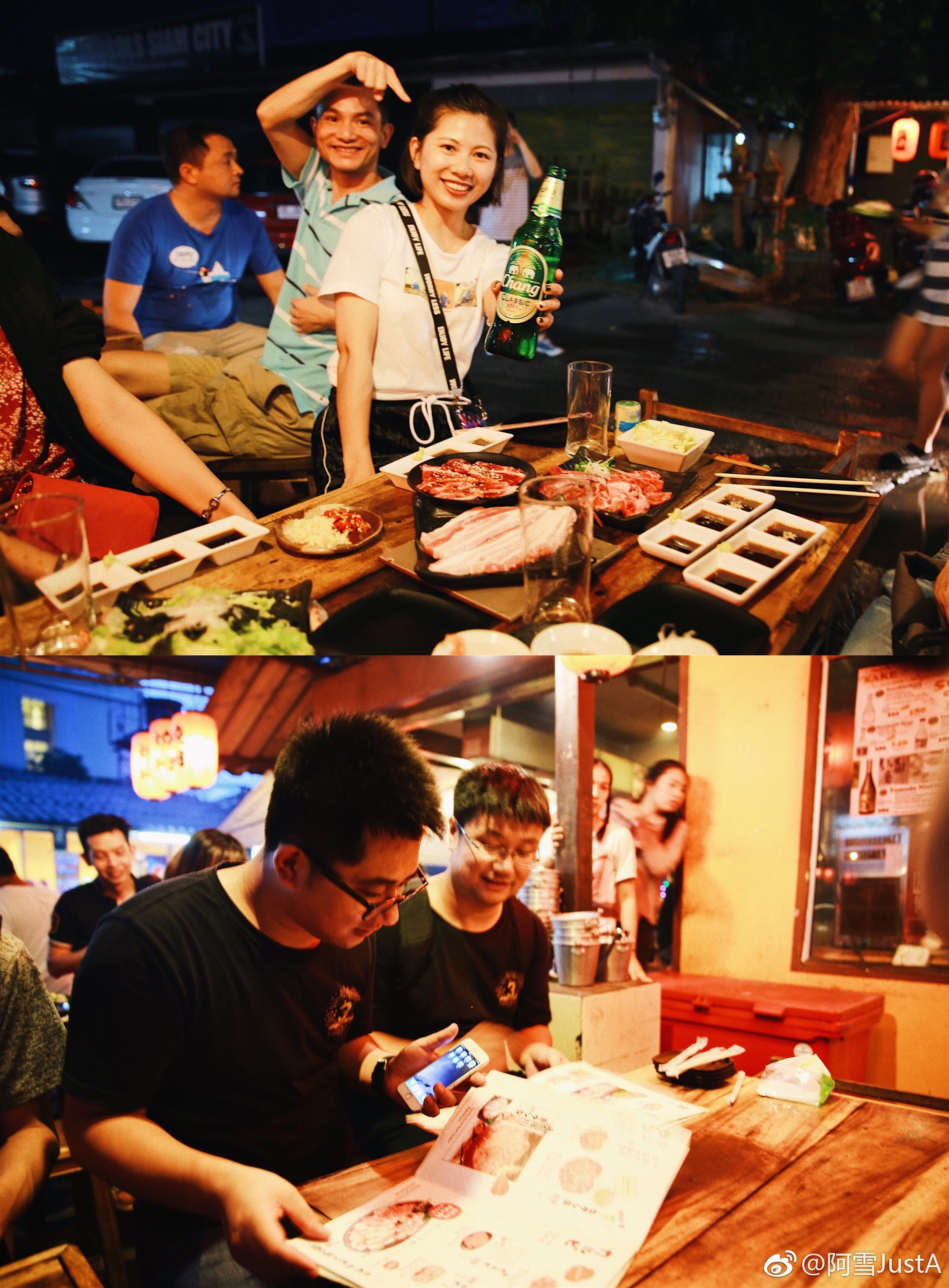 强烈推荐一堆人吃烤肉,超有气氛～ @十六番-泰国