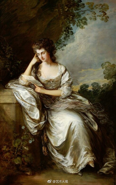 英国十八世纪著名画家托马斯·庚斯博罗人物肖像油画(thomas gainsbor