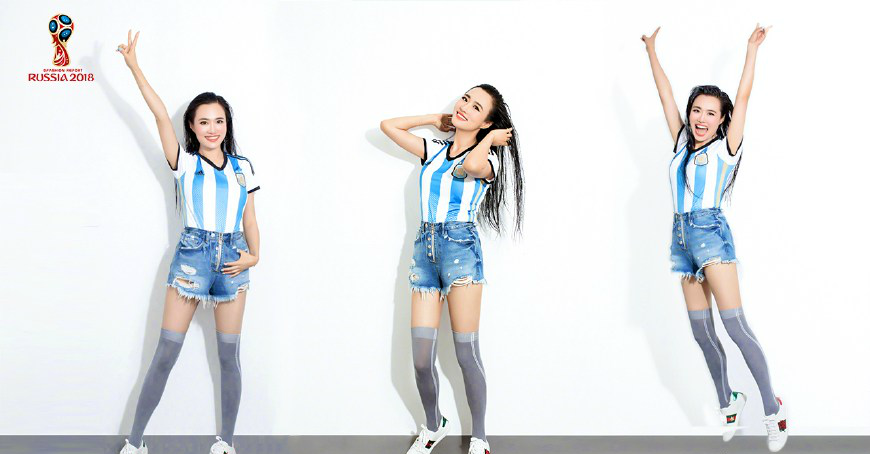 足球女主播王曦梁世界杯风尚写真