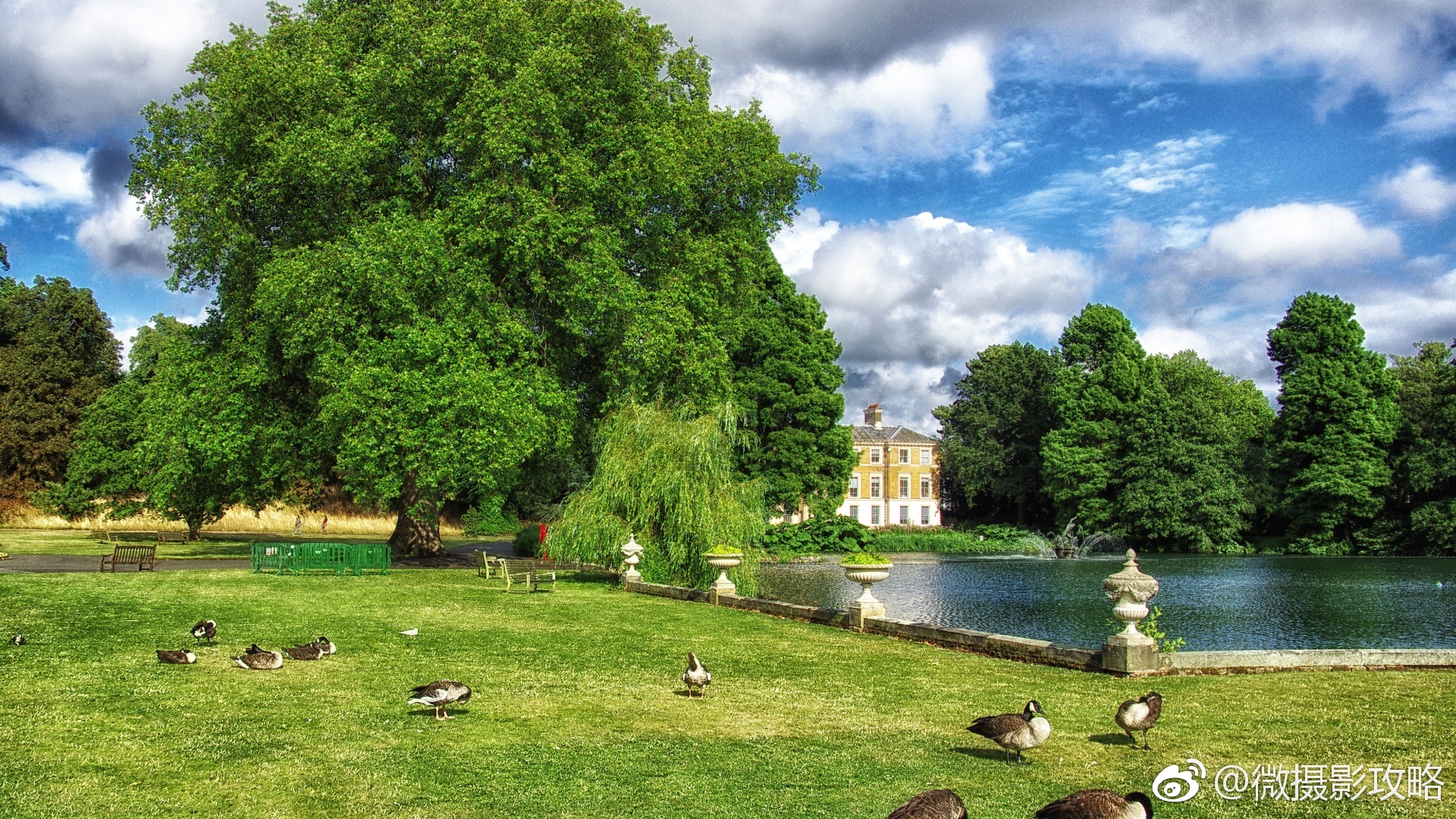欧洲春天风景风情小镇