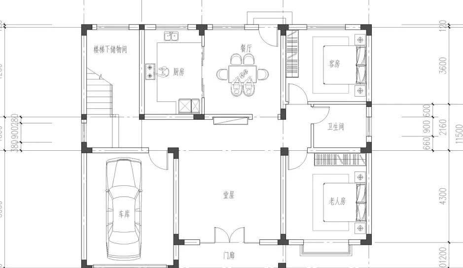 13×12米二層農村小別墅,帶堂屋和車庫,6間臥室35萬你建嗎