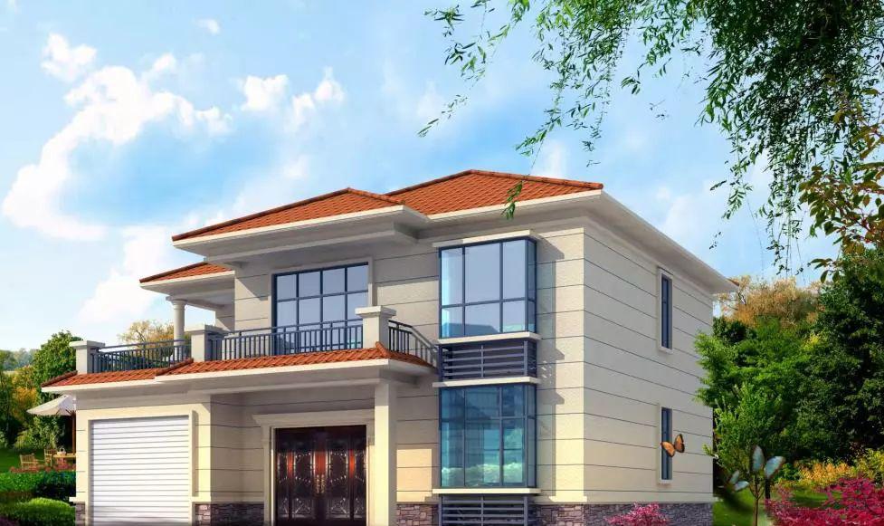 13×12米二层农村小别墅,带堂屋和车库,6间卧室35万你建吗