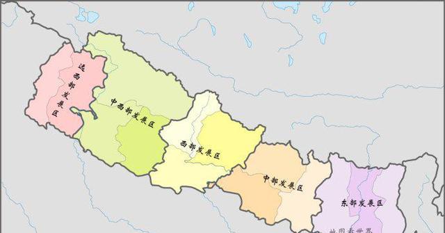 尼泊尔行政区划图(5个发展区)