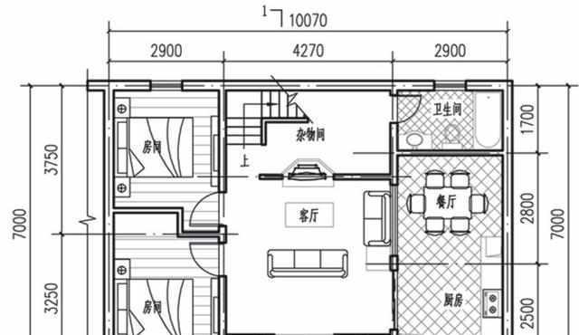 新农村自建房10米x7米带天窗两种平面图方案哪个好