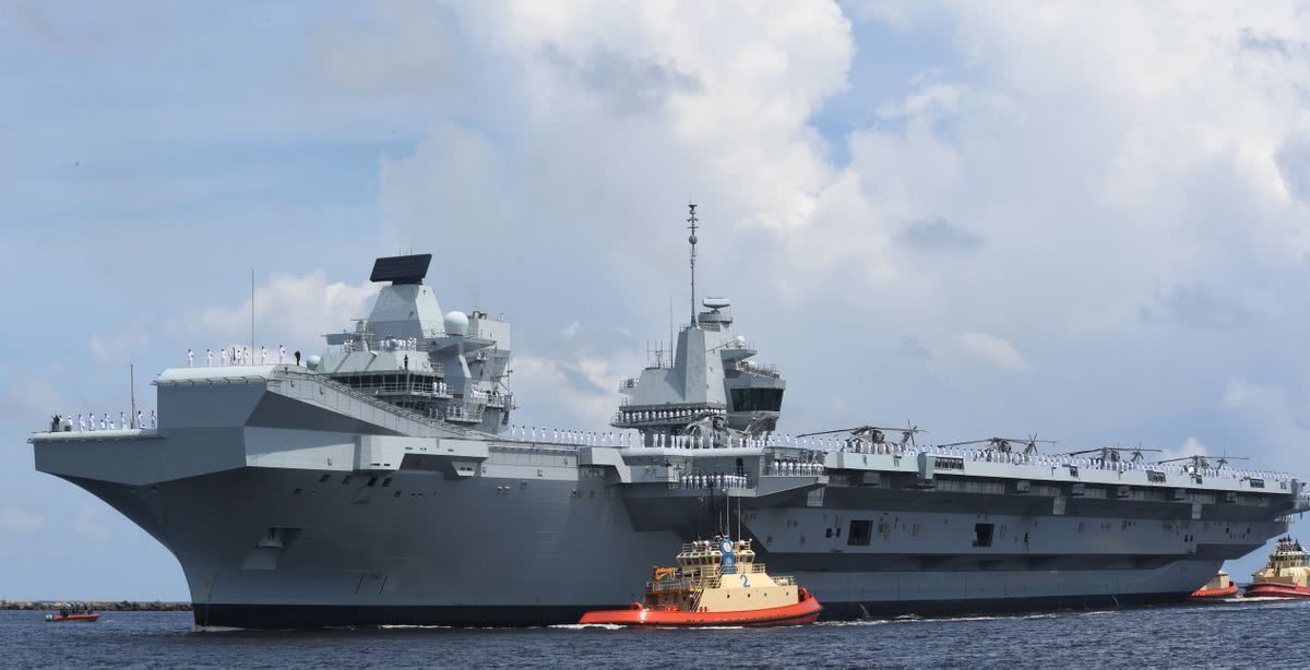 英国海军女王的级旗舰抵达美国将停留改造并接收f35b
