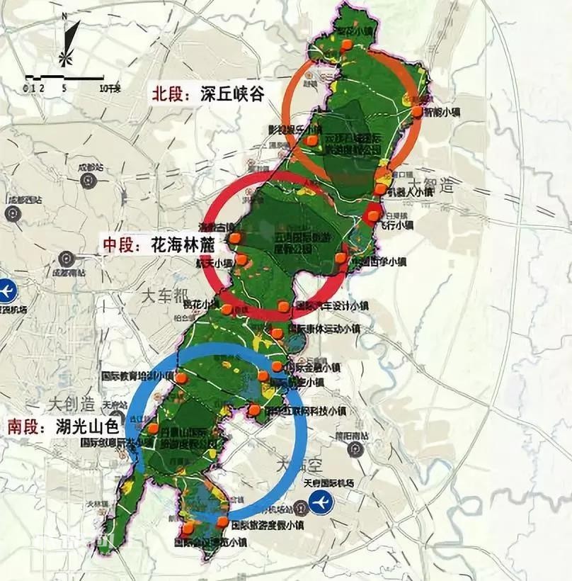 龙泉山城市森林公园规划图▲ 龙泉山城市森林公园全长约100公里的
