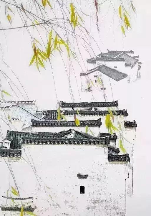 "粉墙黛瓦"是徽派建筑的主要特征,远远望去,好似一幅精致优雅的水墨画