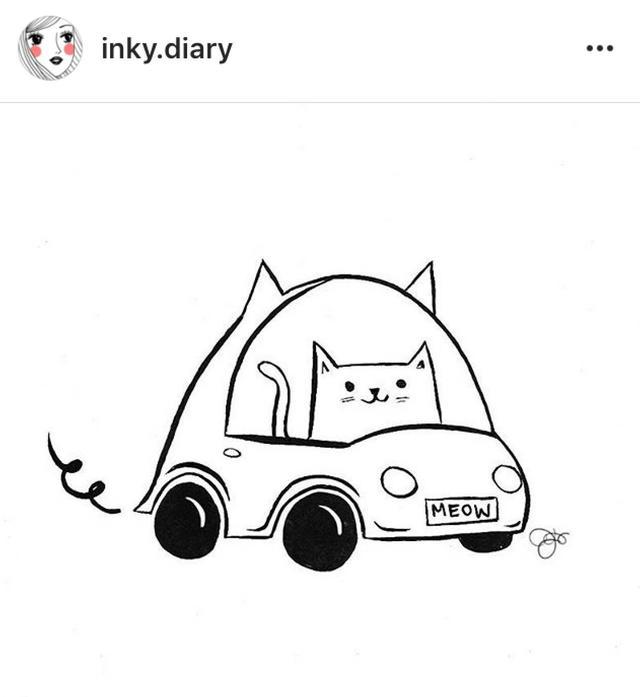 猫咪的简笔画画法 作者的ins:inky.diary