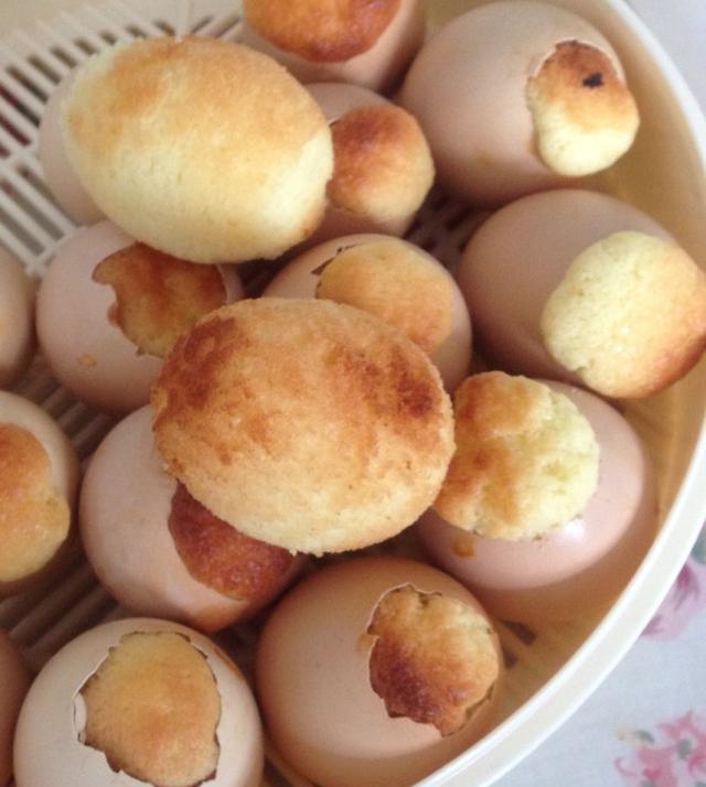 鸡蛋壳里烤出的超萌蛋糕—鸡蛋小蛋糕,我这么萌,你舍得吃掉我吗