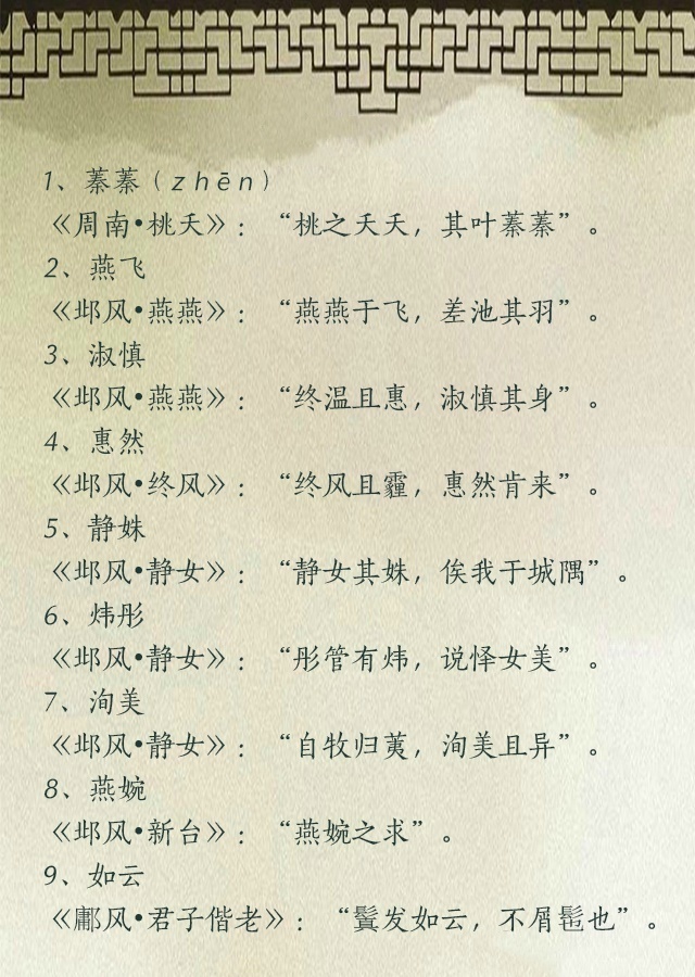 那些出自《诗经》的好听名字,每个名字都充满了古香古韵.