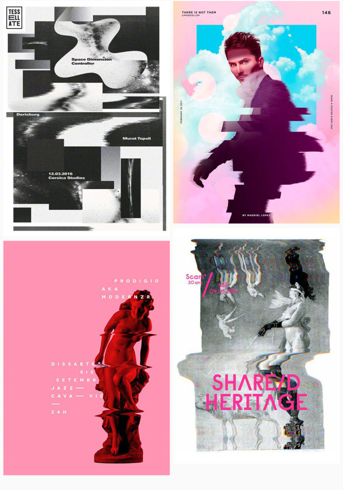 扭曲变异的创意艺术海报